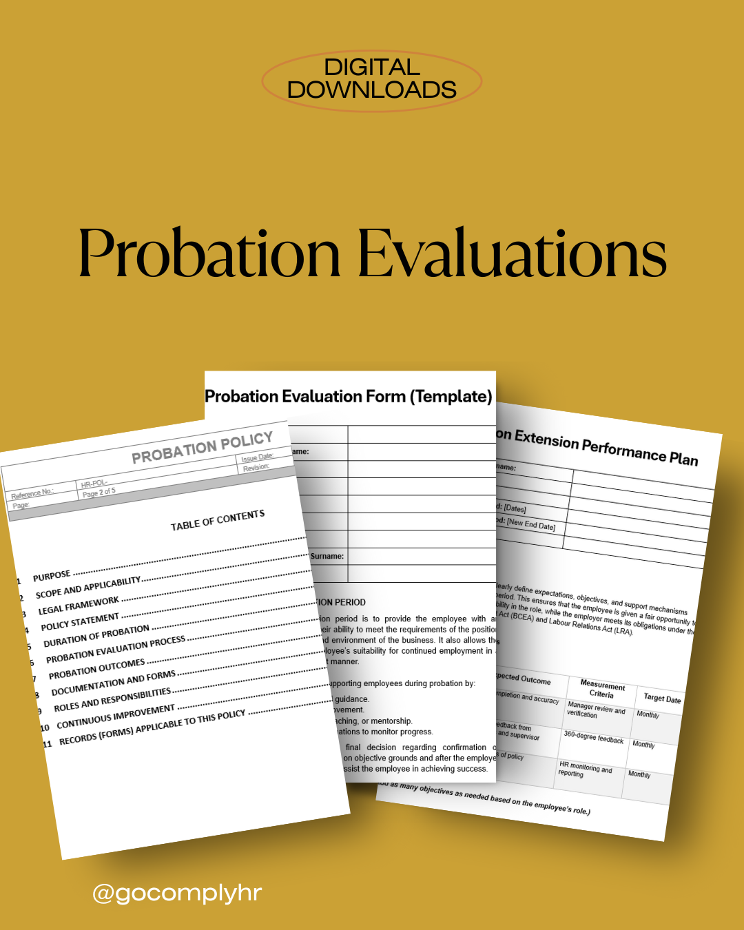 Probation Evaluation Templates