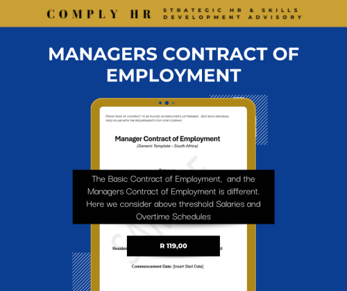 Manager Contract of Employment Template