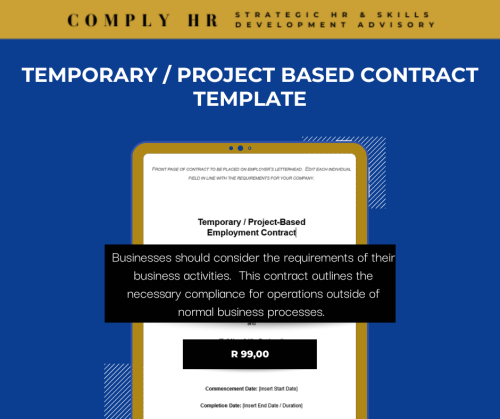 Temporary / Project-Based Contract of Employment Template
