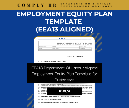 Employment Equity Plan - Template (Aligned to EEA13)