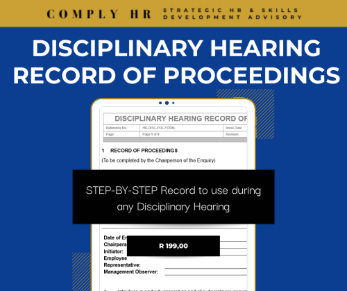 Disciplinary Hearing Record of Proceedings Template